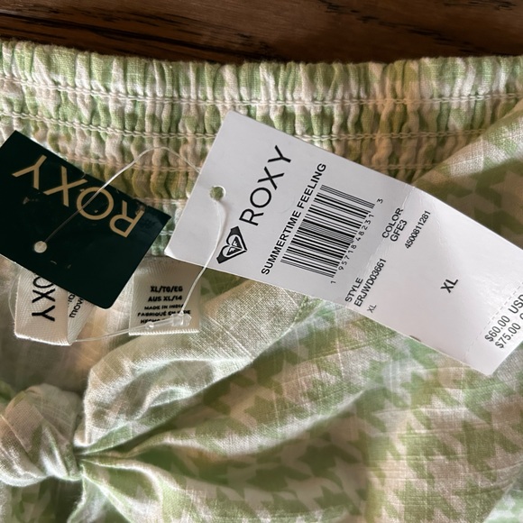 NWT ROXY Summertime Feeling Green & White  checkered Midi Dress Size XL - Picture 13 of 14